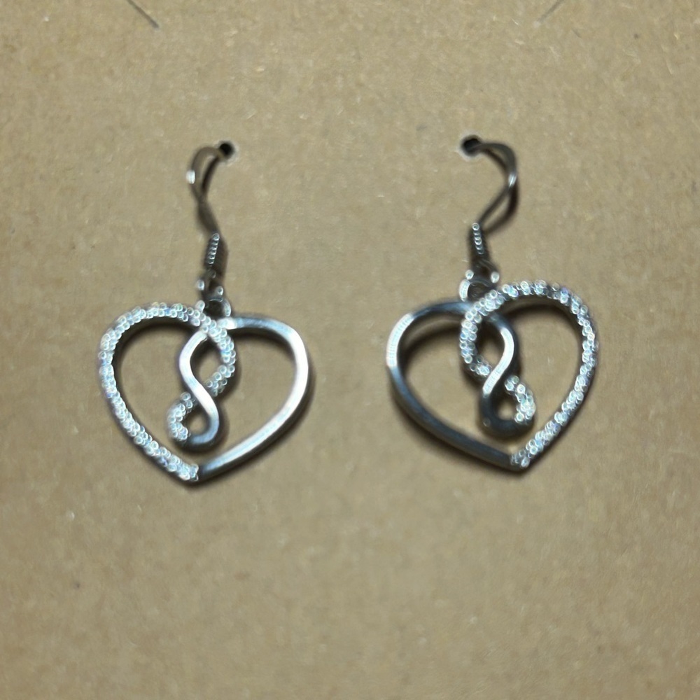 925 heart earrings